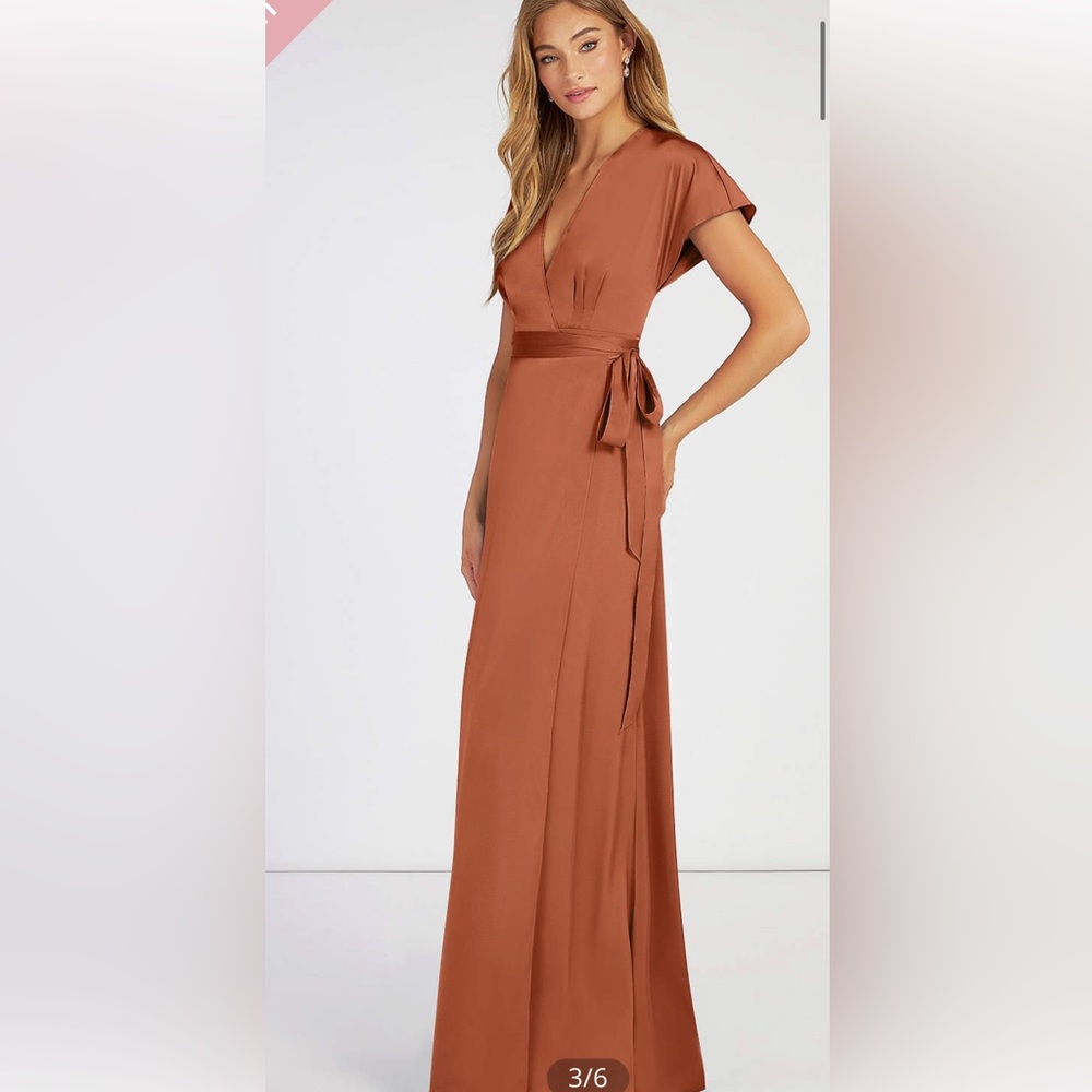 Azazie Nico bridesmaid dress in Cedar Rose
